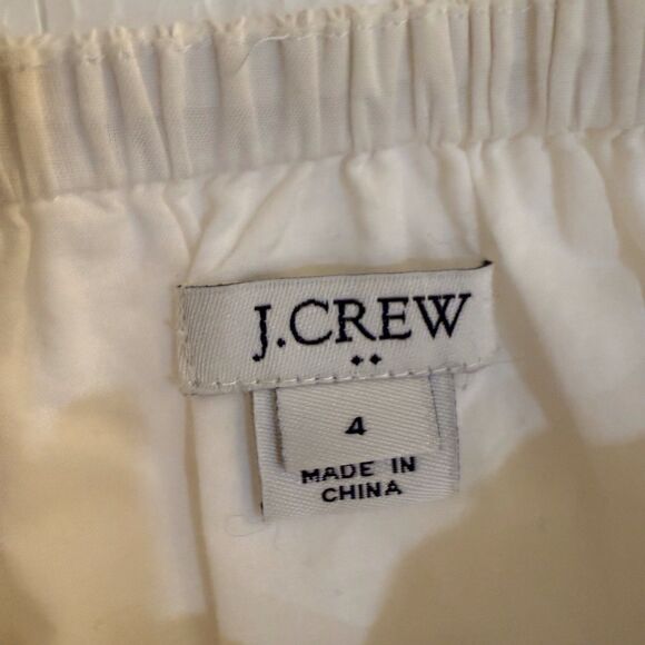 J.‎ Crew White Sleeveless Ruffle Shoulder Dress Lined Size: 4 Light Airy Breezy - Picture 8 of 12